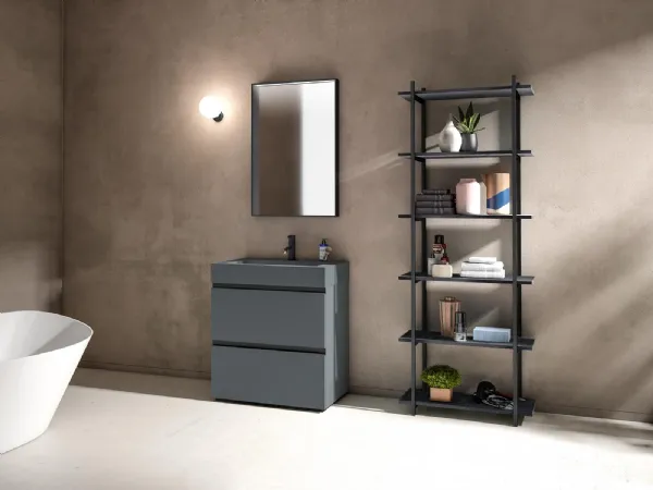 Mobile da Bagno a terra Gola Up 08 in Fenix NTM grigio bromo di Birex