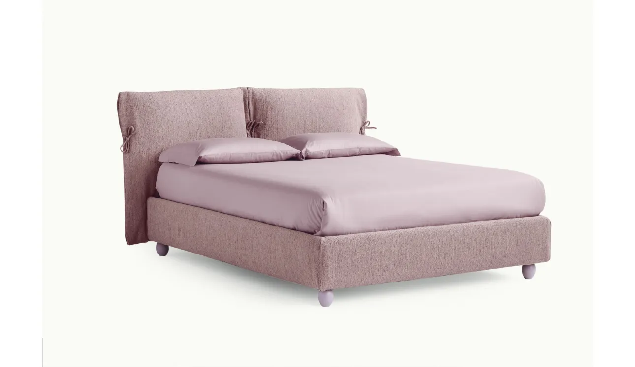 Letto imbottito Eden Advance in tessuto con testiera con fiocchi di Noctis