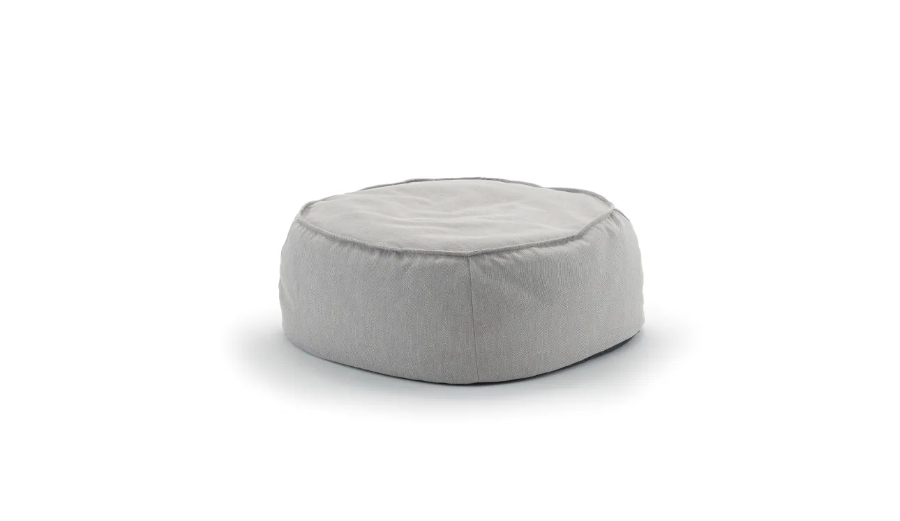 Pouf tavolino Bill in tessuto grigio di La Seggiola